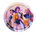 K Pop Demon Hunters mazos vienkartines lėkštutės