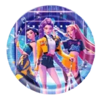 K Pop Demon Hunters mazos vienkartines lėkštutės