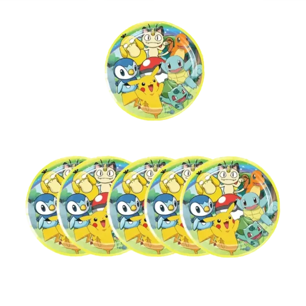 pokemon mazos vienkartines lėkštutės