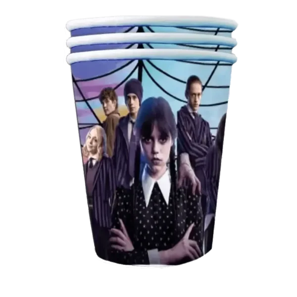 wednesday vienkartiniai puodeliai